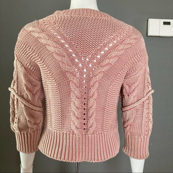 Veronica Beard sweater pink rope texture extra small - Picture 2 of 5